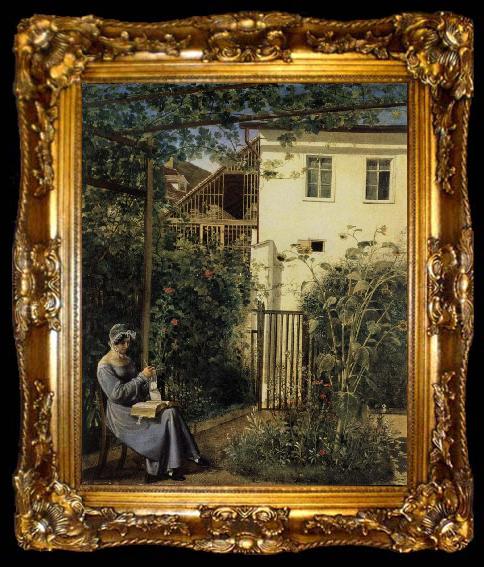 framed  Erasmus Ritter von Engert A Garden in Vienna, ta009-2